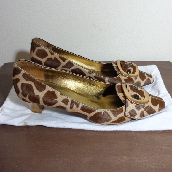 Prada Giraffe Print Calf Hair Heels w/Extras RARE - Picture 2 of 8